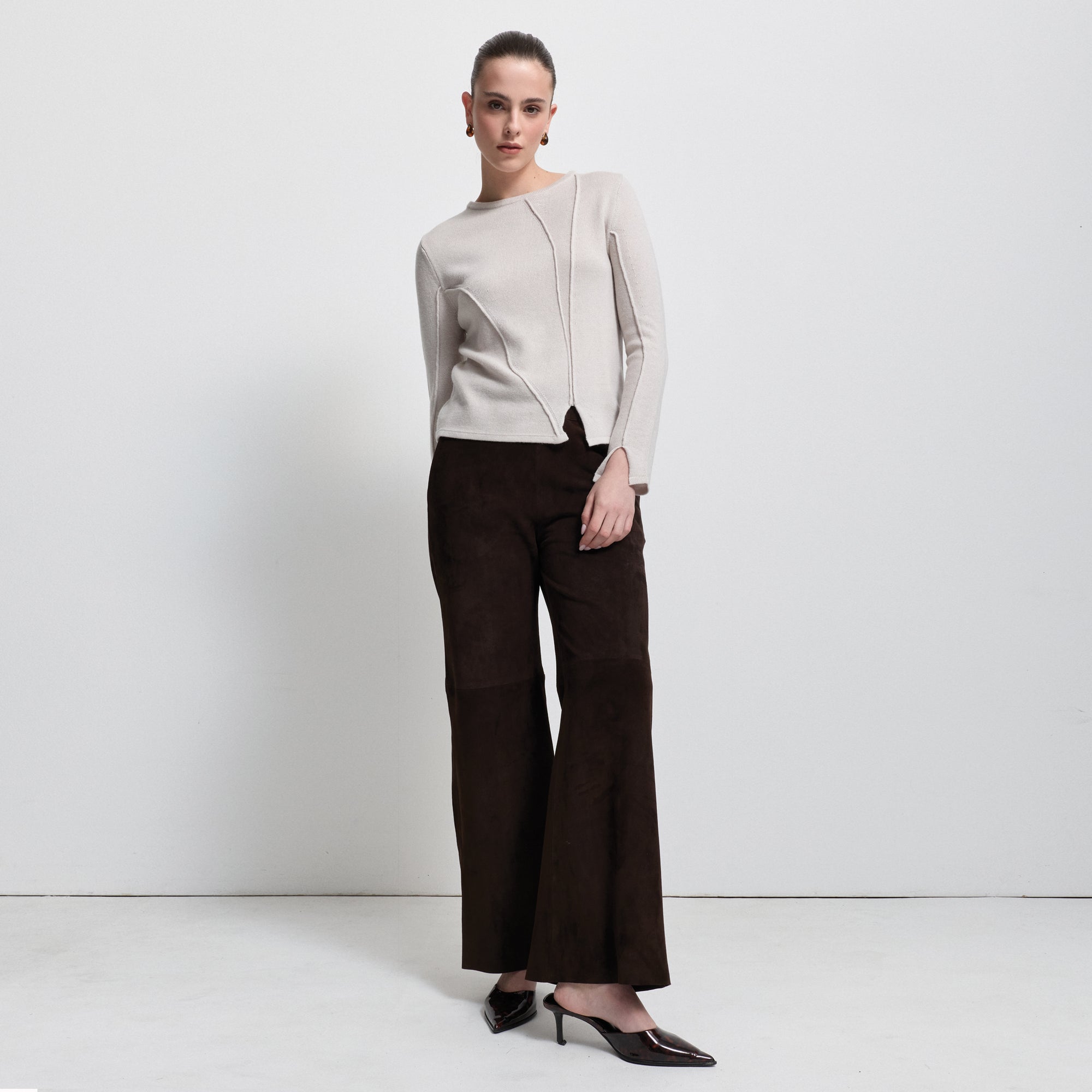 Maya Cashmere Blend Knit | Oyster