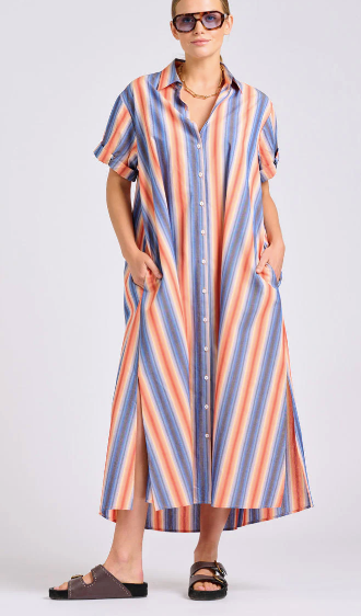 The Lucy Dress - Blue Sky Stripe