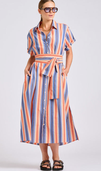 The Lucy Dress - Blue Sky Stripe