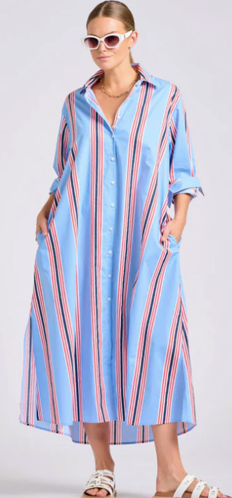 The Luna Dress | Nautical Stripe