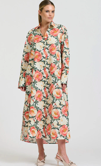 The Amelie Shirt Dress - Peony