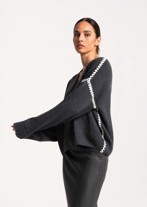 Brac Merino Tunic | Grey/White