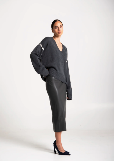 Brac Merino Tunic | Grey/White