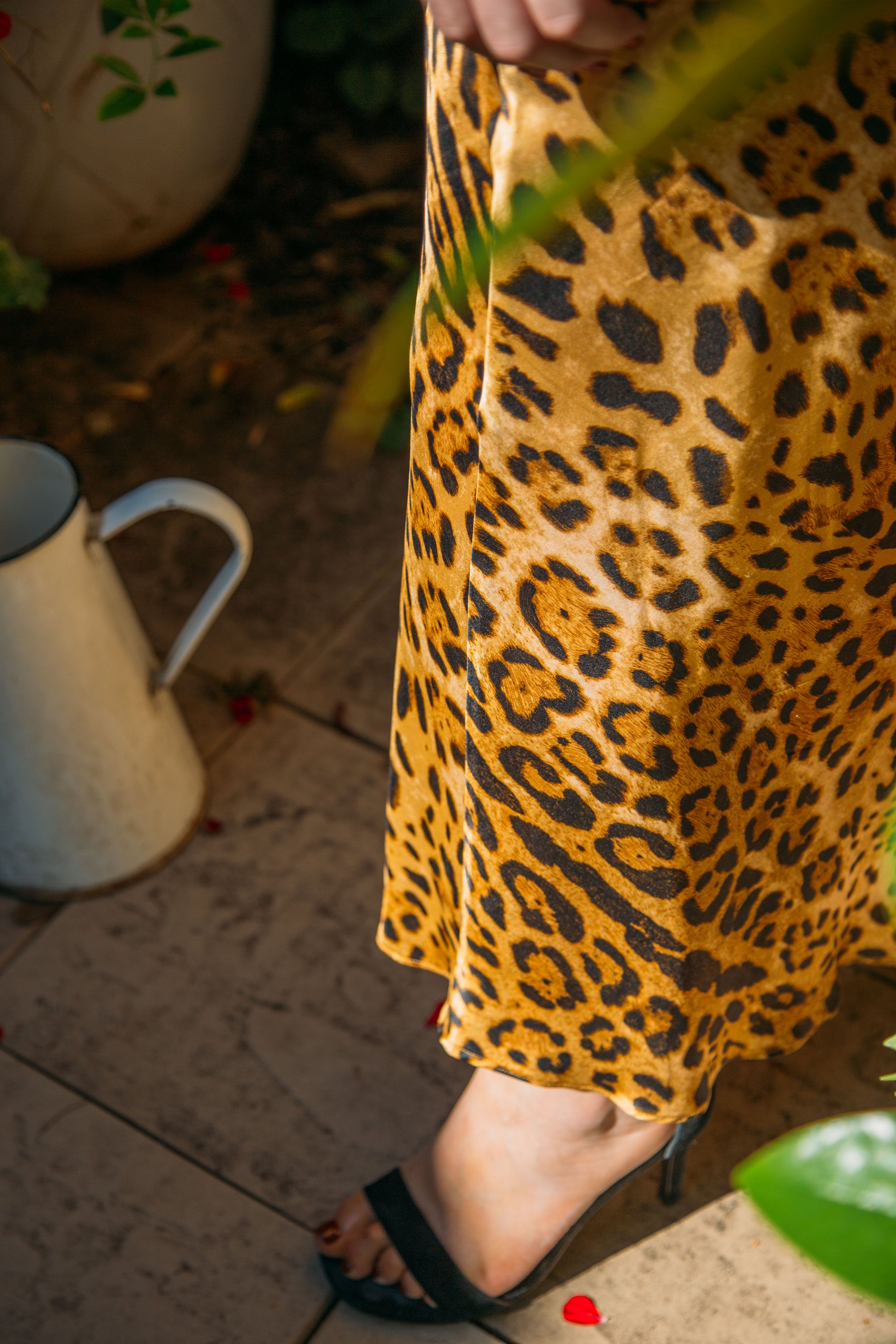 Emilia Bias Skirt | Leopard Silk