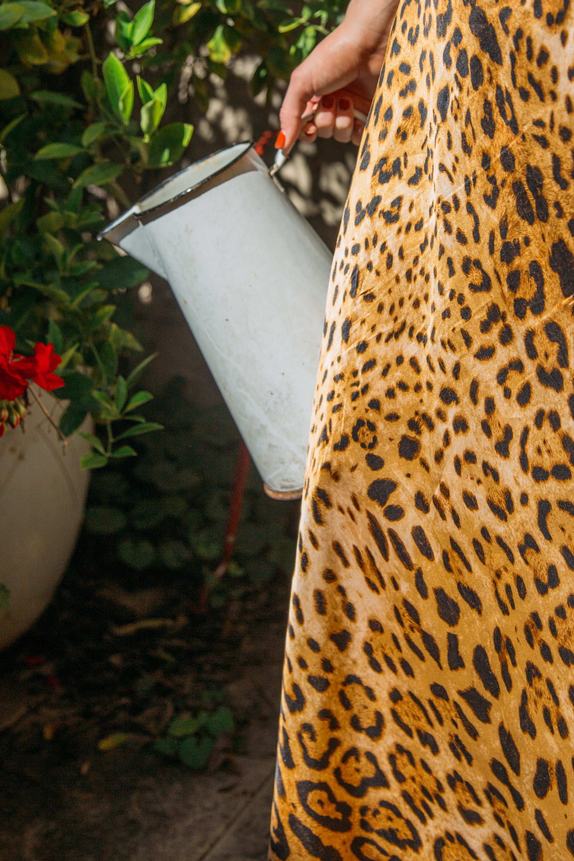 Emilia Bias Skirt | Leopard Silk