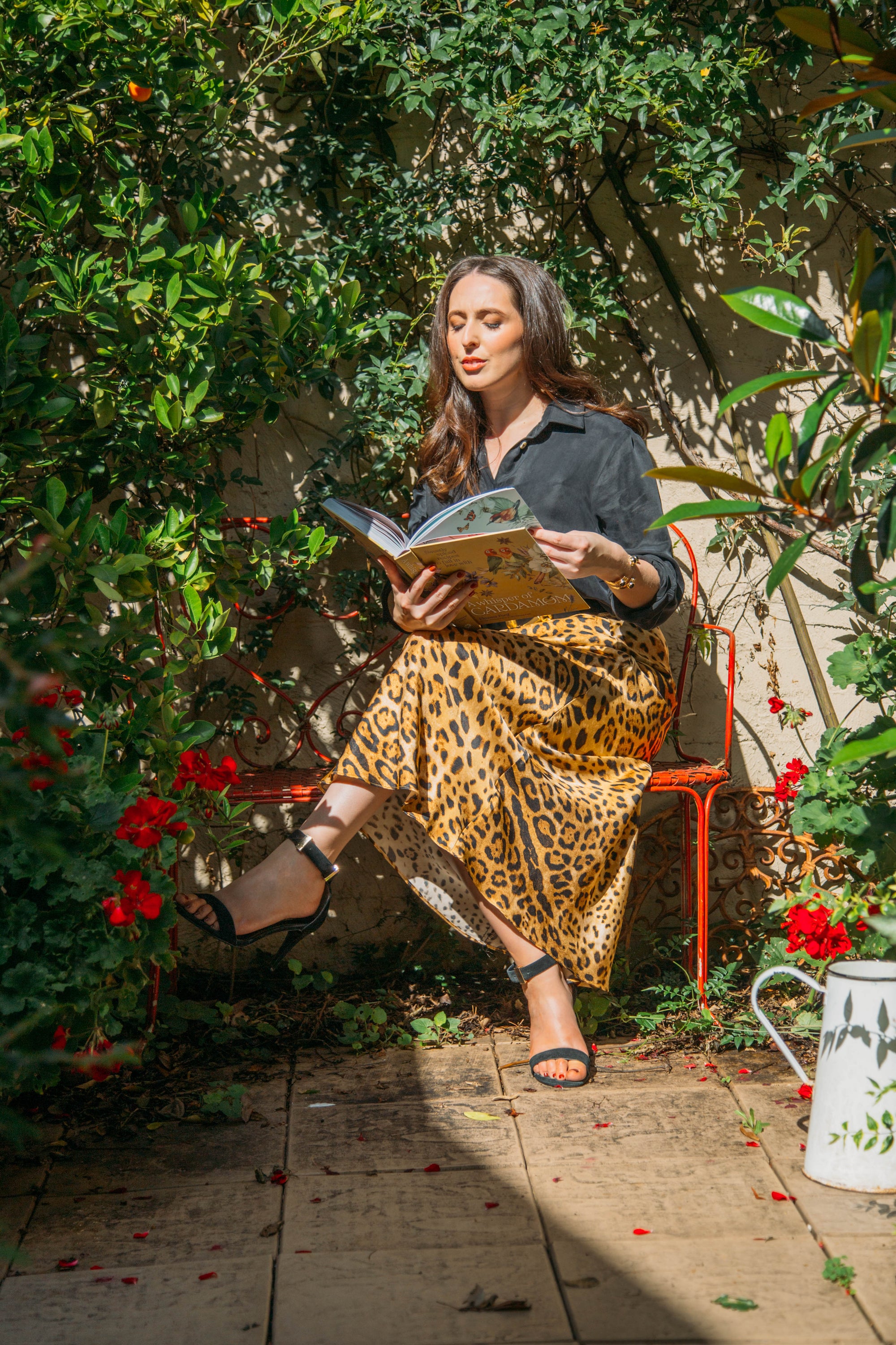 Emilia Bias Skirt | Leopard Silk