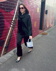 Como Cowl Top | Black Satin